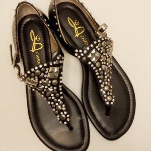 Joan and David Kaycia studded black sandals